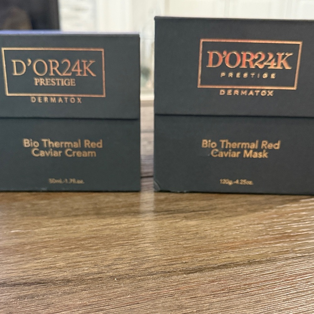 D'Or24K Prestige Dermatox - Skincare Bio Thermal Red Caviar Mask and Cream Set